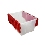 CAJA DE PLASTICO CON TAPA BISAGRAS MEDIANA TRANSPARENTE 45L