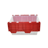 CAJA DE PLASTICO CON TAPA BISAGRAS MEDIANA TRANSPARENTE 45L