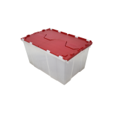 CAJA DE PLASTICO CON TAPA BISAGRAS MEDIANA TRANSPARENTE 45L