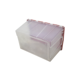 CAJA DE PLASTICO CON TAPA BISAGRAS MEDIANA TRANSPARENTE 45L