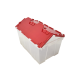 CAJA DE PLASTICO CON TAPA BISAGRAS MEDIANA TRANSPARENTE 45L