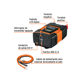 INVERSOR DE CORRIENTE CON PUERTO USB 1200W MOD. 10491 TRUPER