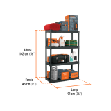 ESTANTE DE PLASTICO USO RUDO 4 REPISAS