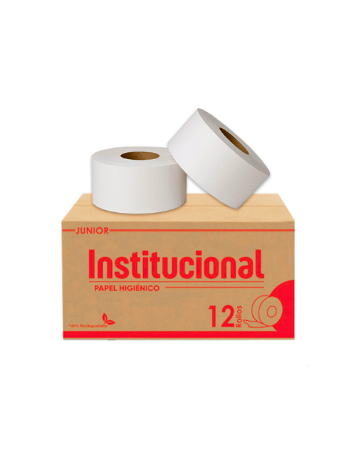 CAJA DE 12 PAPEL HIGIÉNICO JUNIOR COMFORT HOJA SENCILLA 550m INSTITUCIONAL