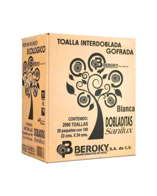 CAJA DE 2000 TOALLA INTERDOBLADA 10_200 SANILUX