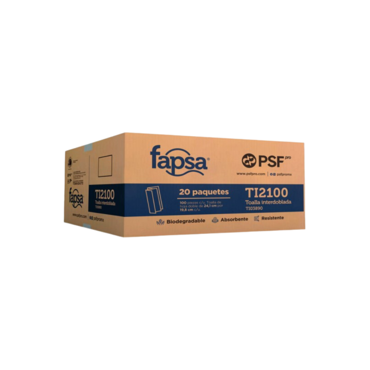 CAJA DE 2000 TOALLA INTERDOBLADA 20/100 FAPSA – ProveGo