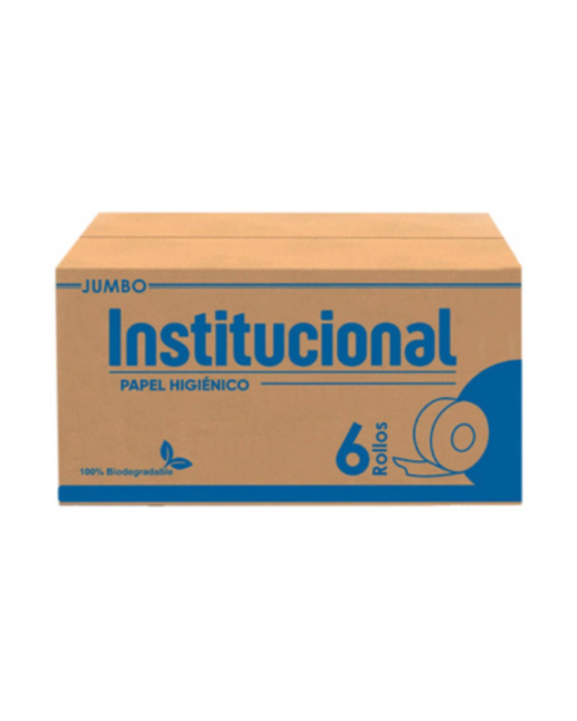 CAJA DE 6 PAPEL HIGIÉNICO JUMBO COMFORT HOJA DOBLE 500m INSTITUCIONAL