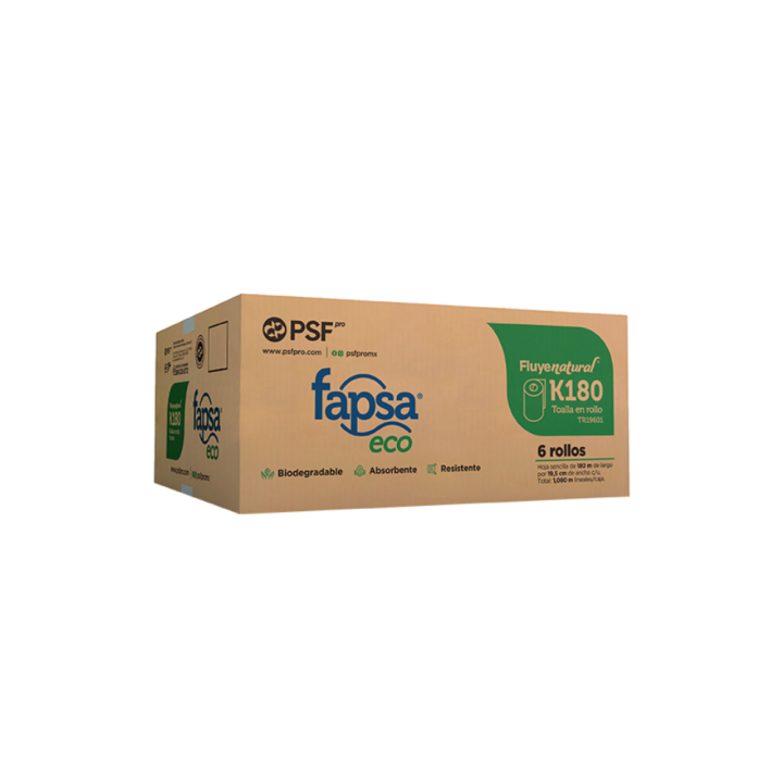 CAJA DE 6 TOALLA EN ROLLO ECO K180 FAPSA – ProveGo