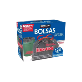 CAJA DE BOLSAS PARA BASURA KIRKLAND SIGNATURE 90 PZAS DE 124 L COLOR NEGRA